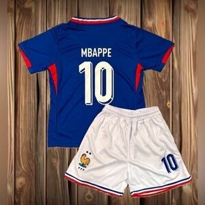 Mbappee France Youth Large Soccer Jerseys Kit Size 28 - Set Shorts & Jersey